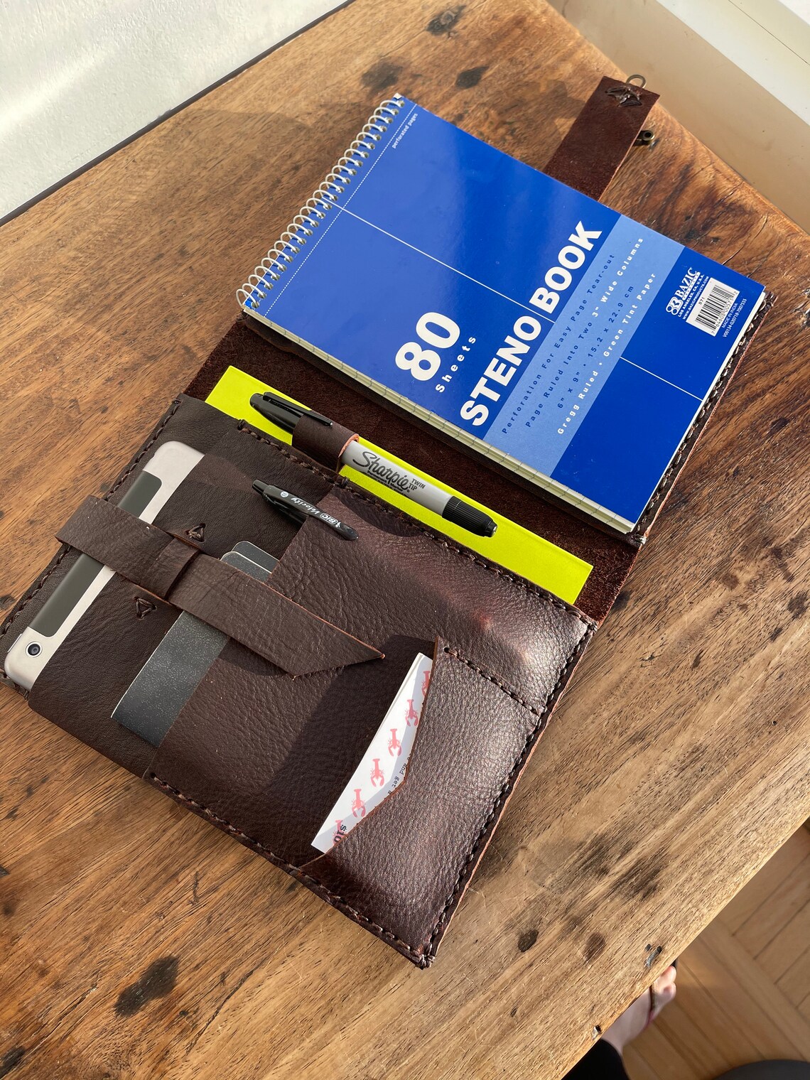 Steno pad holder iPad mini folio 6 x 9 notebook Steno pad Etsy