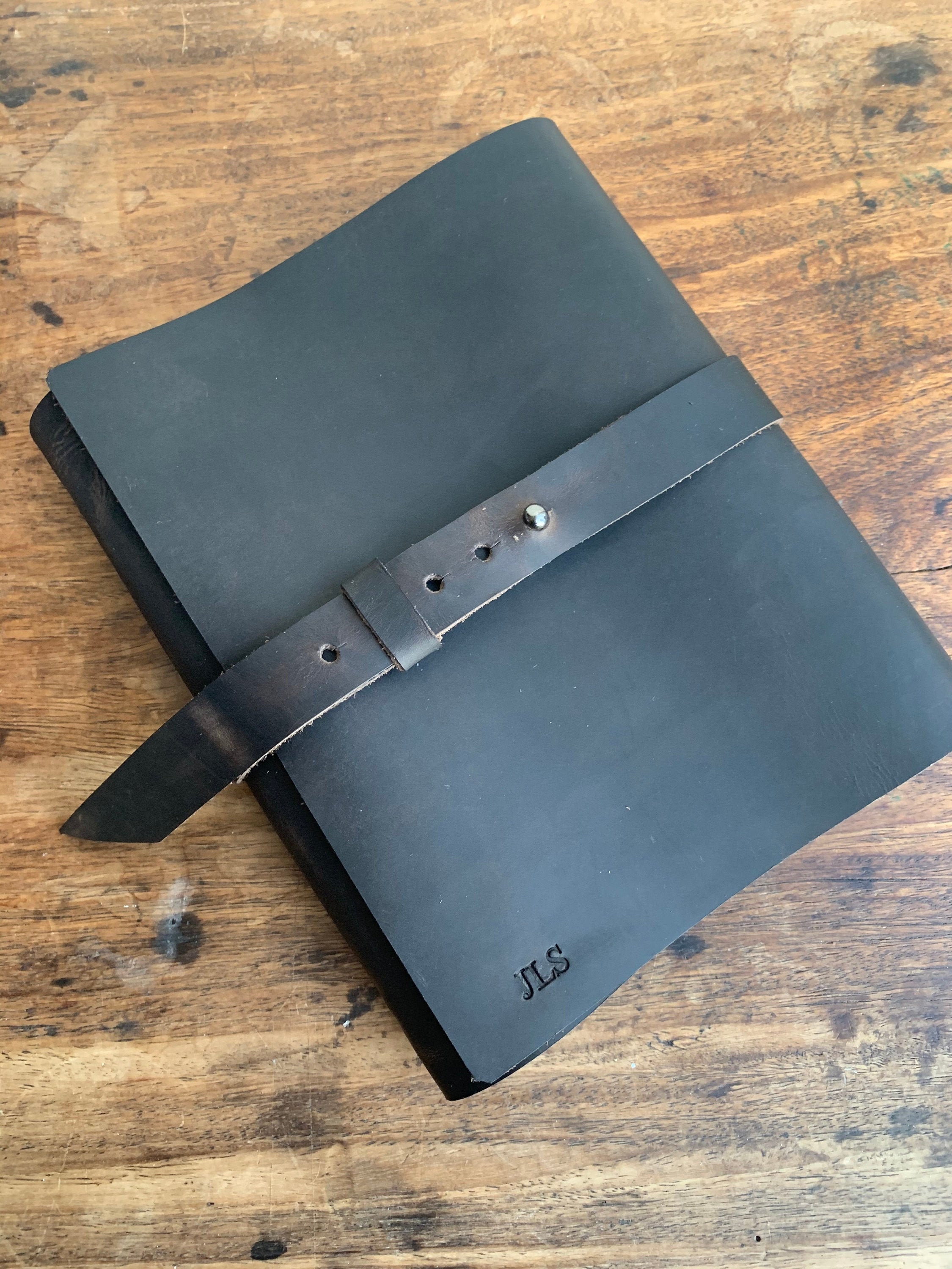 Mini ring binder, Small 3 ring notebook, 3 pocket leather binder, Cust –  Luscious Leather NYC