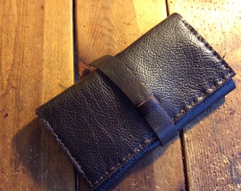 Leather wallet clutch, Tri-fold leather wallet, Brown leather wallet, Soft brown leather clutch