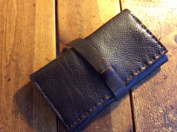 Leather wallet clutch, Tri-fold leather wallet, Brown leather wallet, Soft brown leather clutch