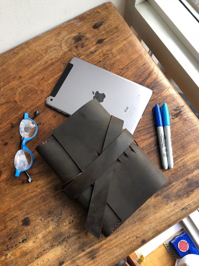 Sketchbook for Art, Custom Made Sketchbooks, Handmade Leather Personalized Notebook Sketchbook, Custom Sketchbook Cover image 6