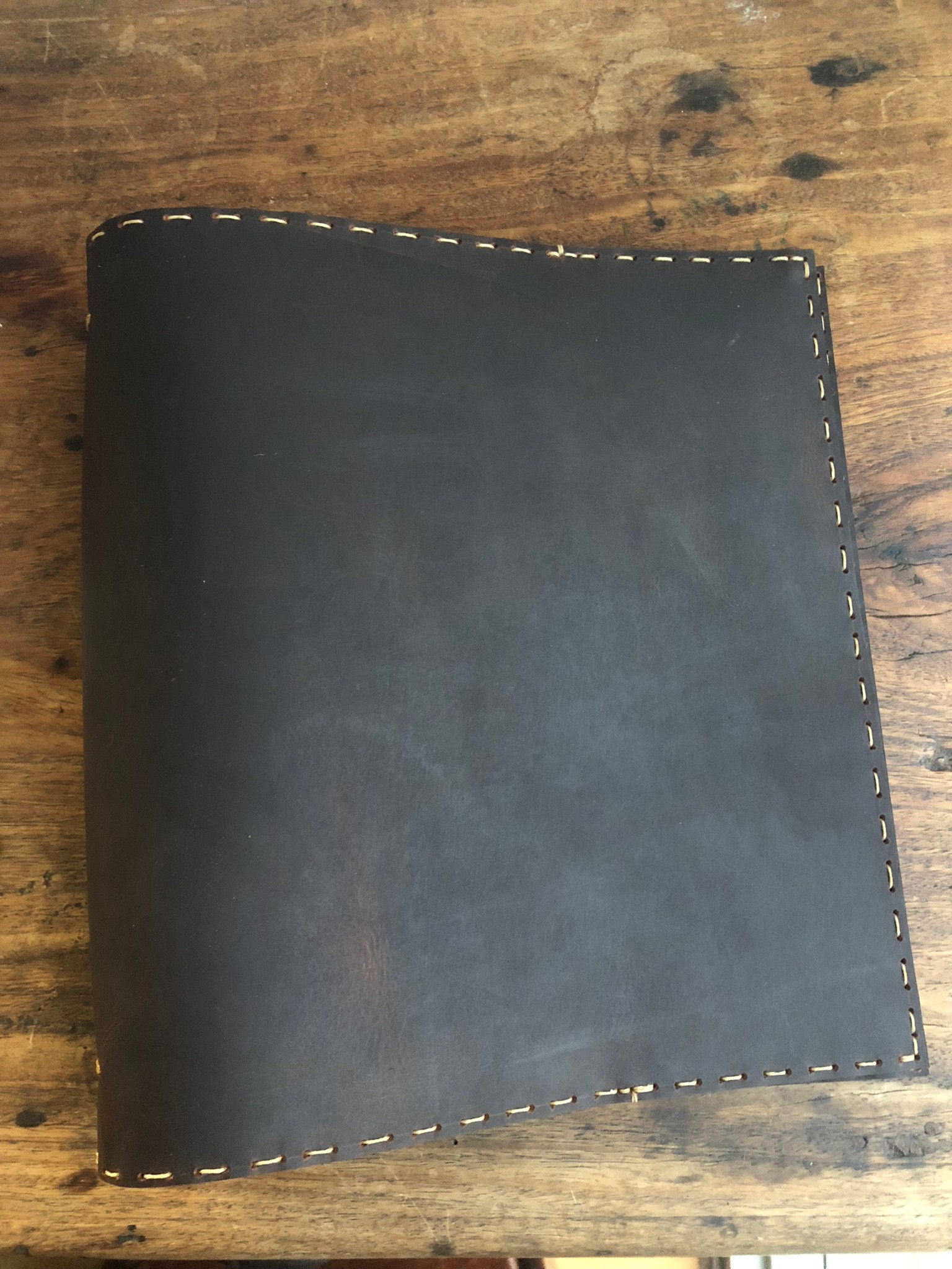 Leather refillable sketchbook, Large brown leather 8.5 x 11 custom
