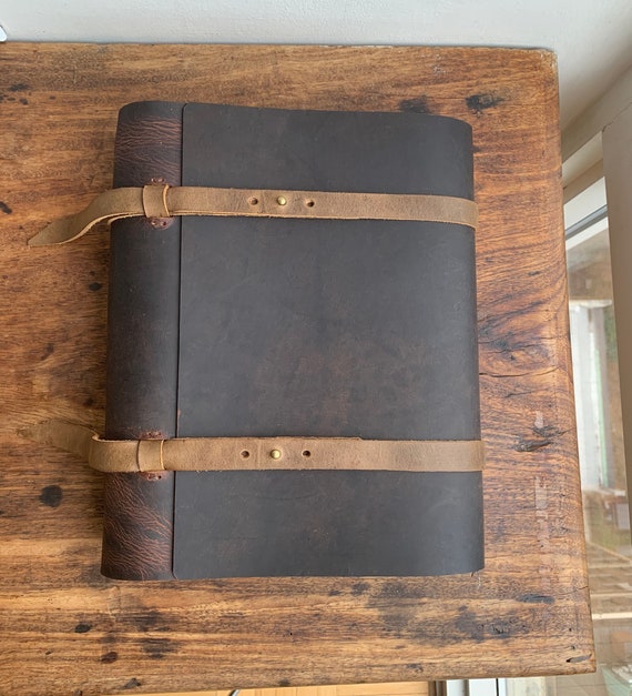 Leather ring binder, Binder folder, Leather three ring binder, Loose leaf folder, Notebook binder
