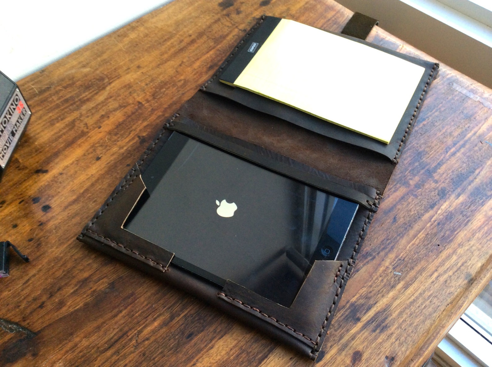 Mini padfolio A5 notepad folio Small notepad holder Leather Etsy