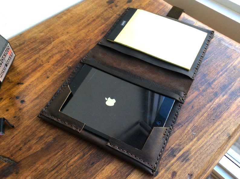 Mini padfolio A5 notepad folio Small notepad holder Leather Etsy