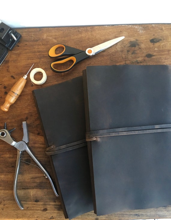 Soho Journal, 8.5 X 11 leather notebook, Writers gift, Handmade leather journal, Large sketchbook, Mothers day gift, Made in NYC by hand