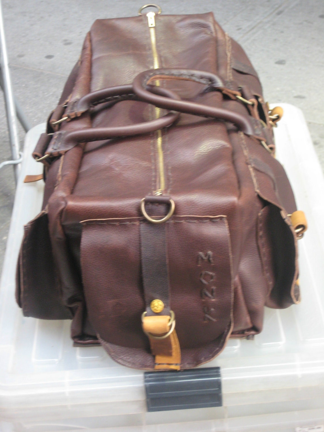 Personalized Leather Travel Bag IUCN Water