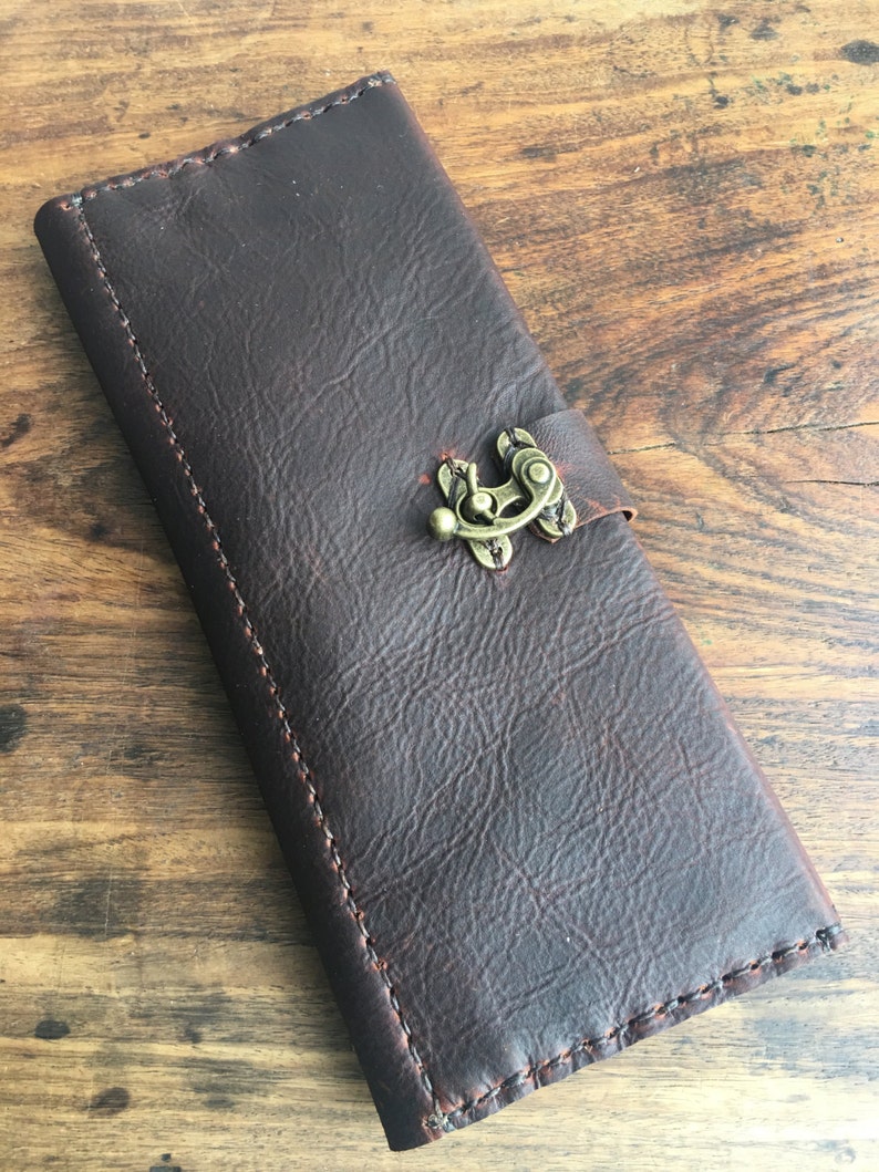 Bordeaux Leather Wallet / Large Leather Clutch Wallet / Travel | Etsy