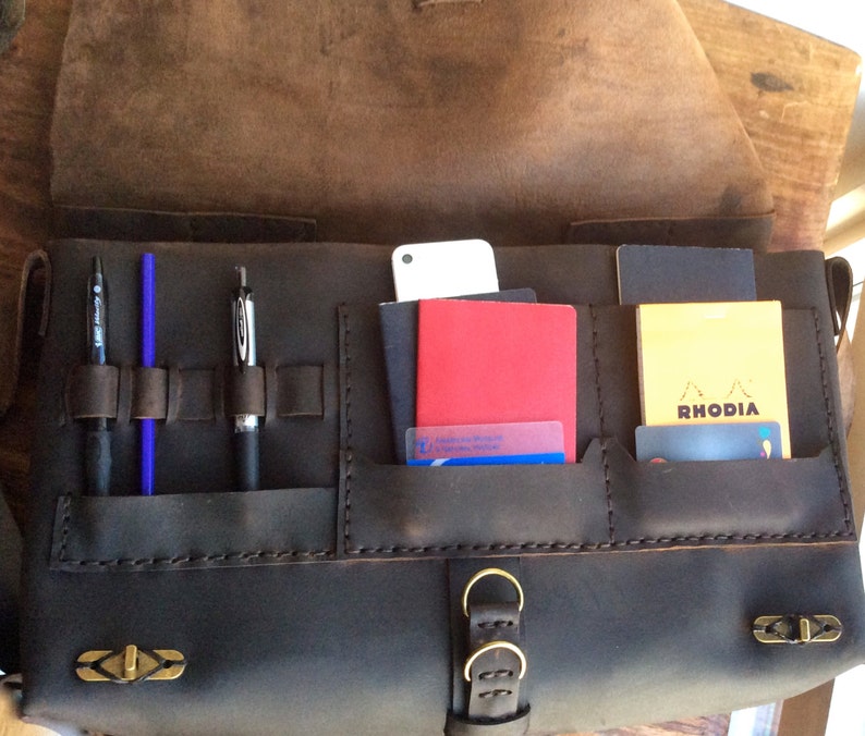 Large Computer Bag 17 Laptop Satchel Leather Work Bag Etsy