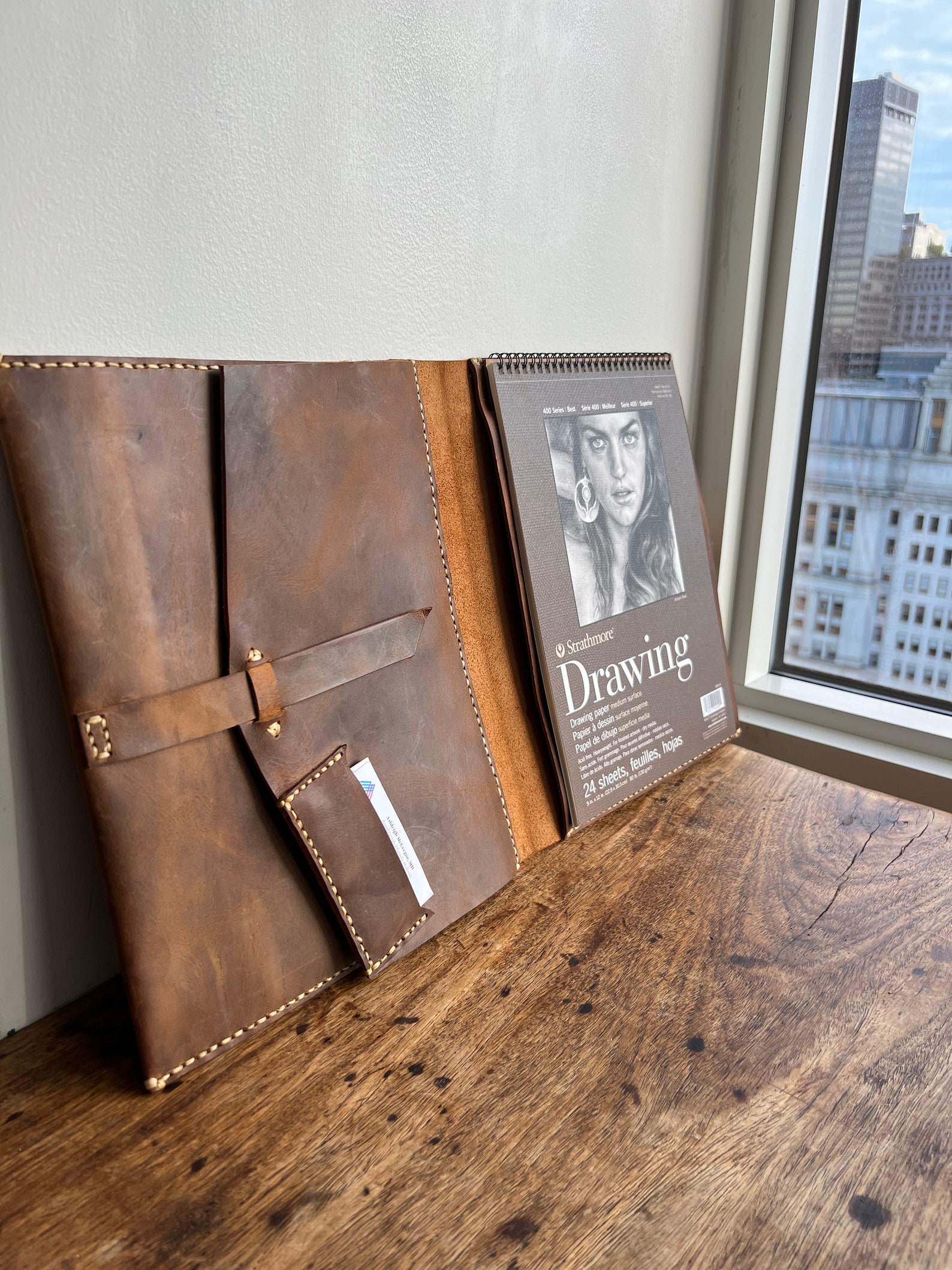 Handmade Ipad Padfolio Custom Rugged Leather Ipad Padfolio Etsy