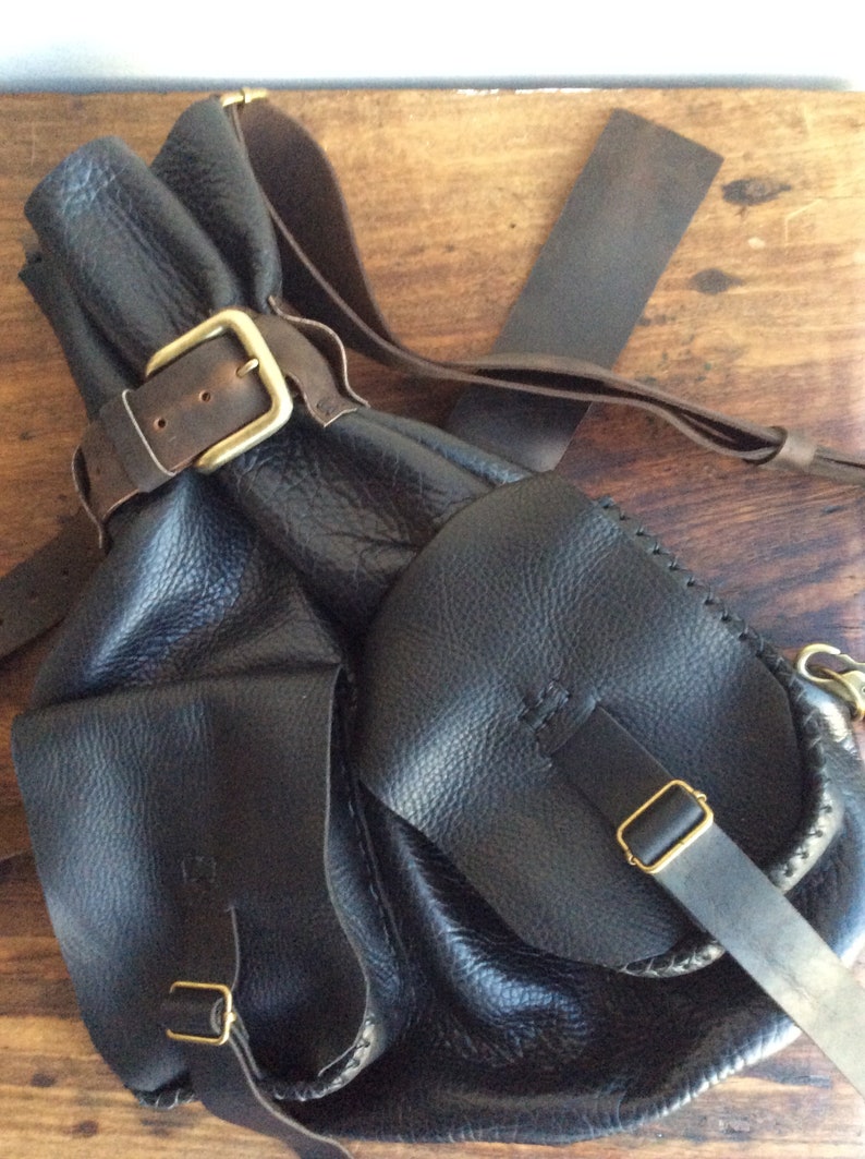 Soft Leather Backpack Purse / Backpack Handbag Combo / Black Etsy