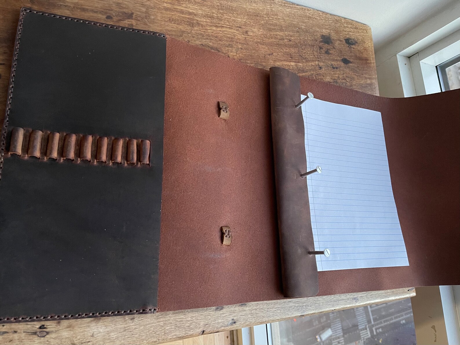 Post Binder 8.5 X 11/ Leather Screw Post Binder/ Handmade Etsy