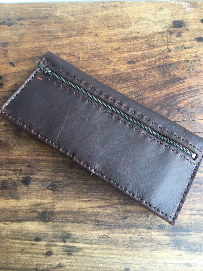 Bordeaux Leather Wallet / Large Leather Clutch Wallet / Travel | Etsy