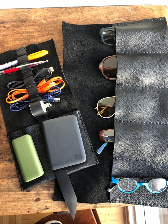 Sunglasses pouch, Leather travel case, Eyeglasses pouch, Multiple sunglasses case, Soft glasses case, Leather eyeglass holder