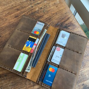 Large slim wallet, Minimal leather wallet