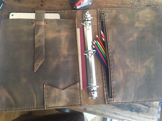 Binder padfolio, Zipper pocket pad folio,  Leather binder portfolio folder, Binder and document holder