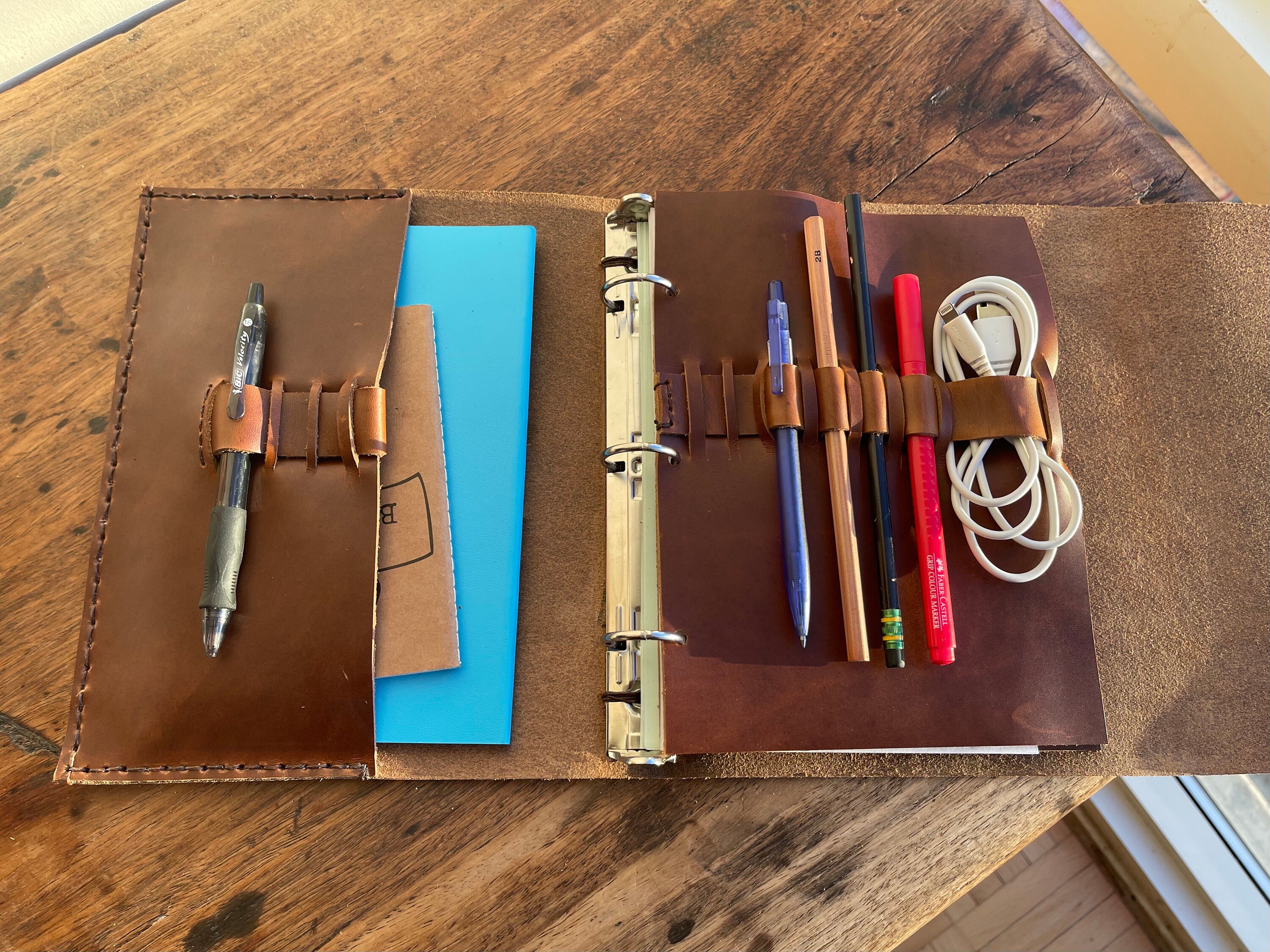 Planner Binder Mini Portfolio 3 Ring Notebook Half Page Binder