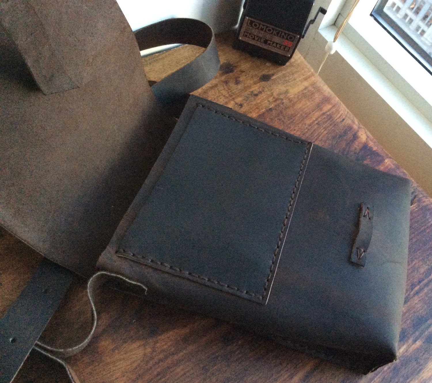iPad bag leather, Mini leather satchel, iPad pro shoulder bag, Small ...