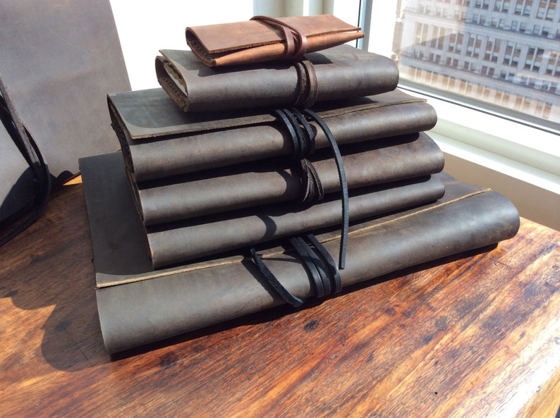 Leather Notebook Composition Book Cover Refillable Image 0