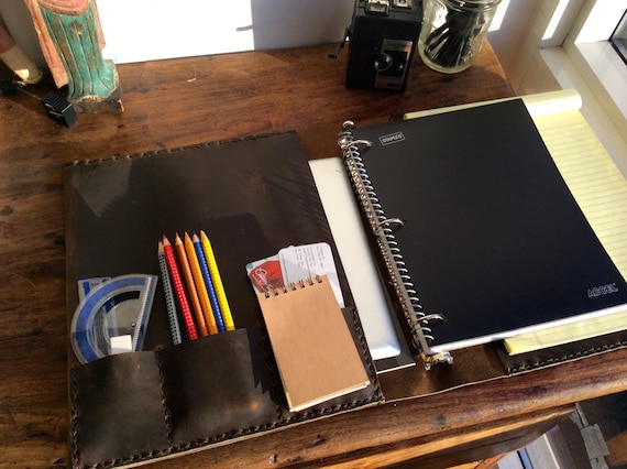 Minimalist binder, Paper document holder, Business portfolio binder, Leather notepad holder, Leather 3 ring portfolios