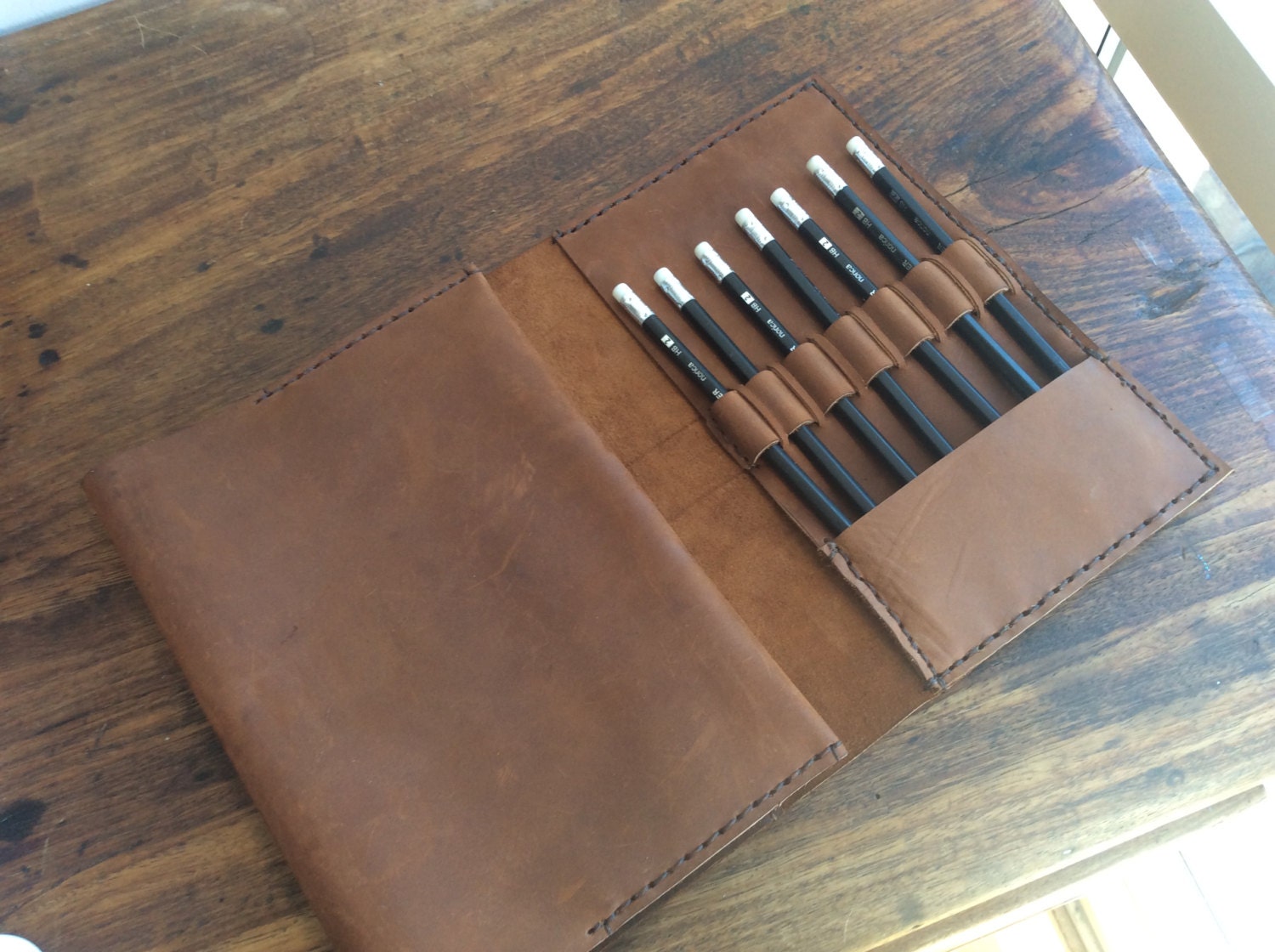 Sketchbook Pencil Case / Refillable Leather Journal / Pencil Etsy