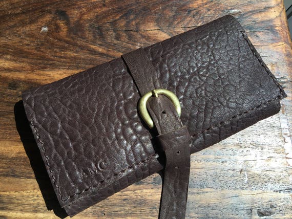 Handmade Leather Trifold Clutch Wallet