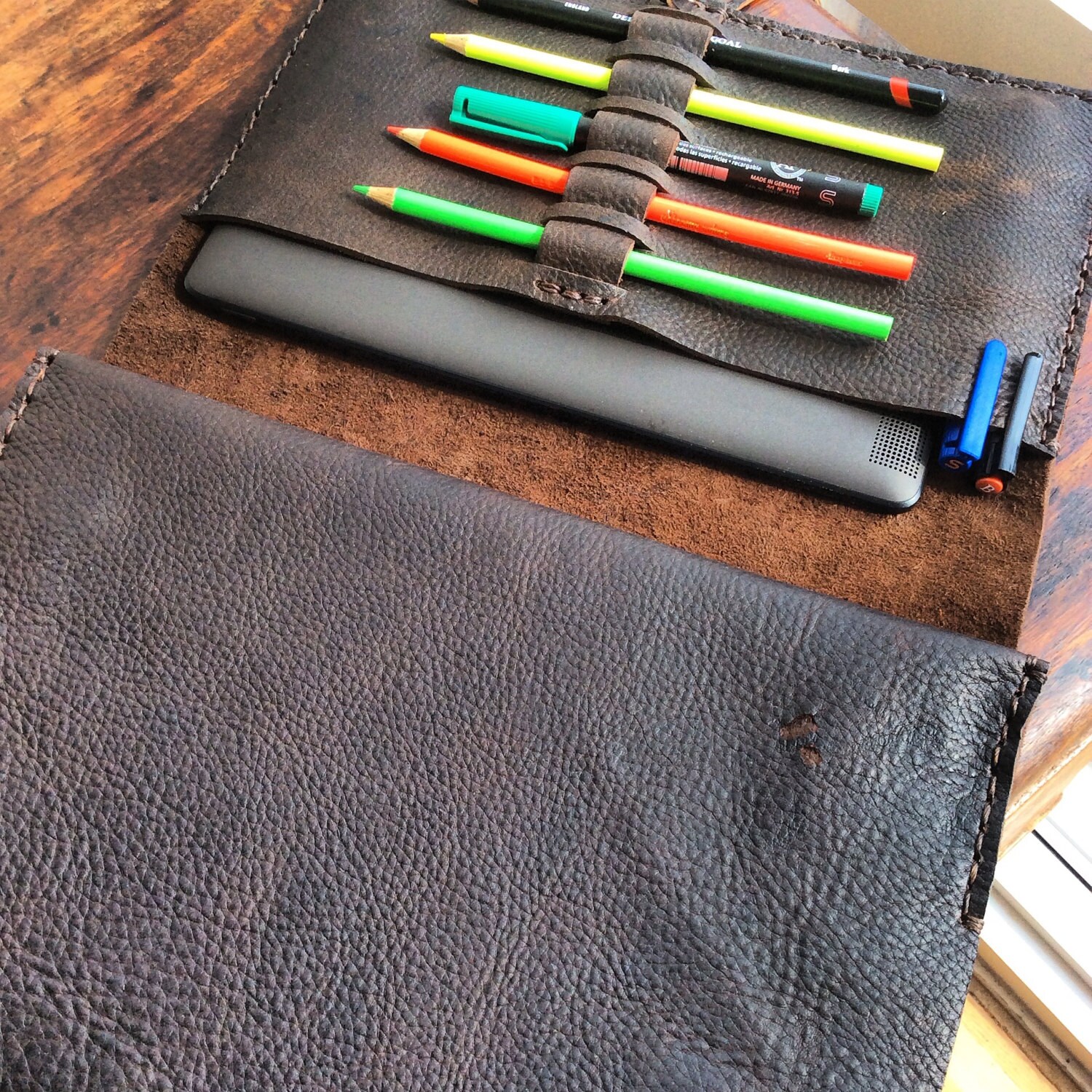 Leather Sketchbook / Refillable Notebook / Drawing Journal / Made in N –  Luscious Leather NYC