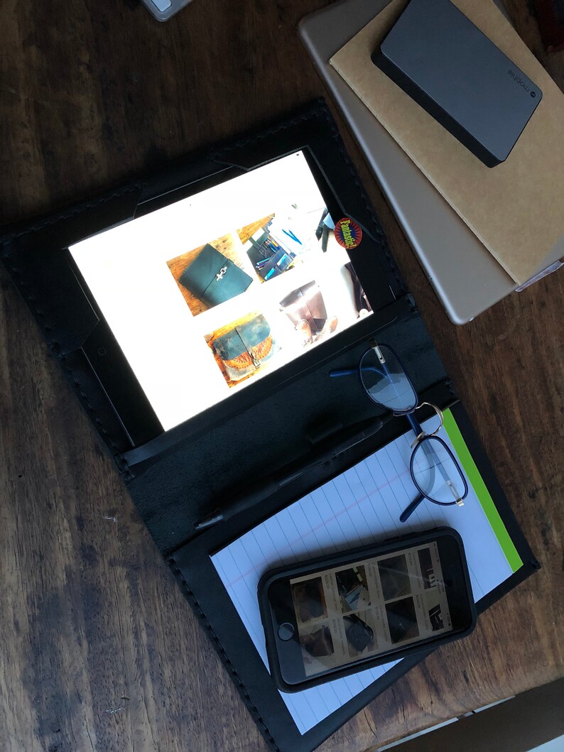 Mini padfolio A5 notepad folio Small notepad holder Leather Etsy