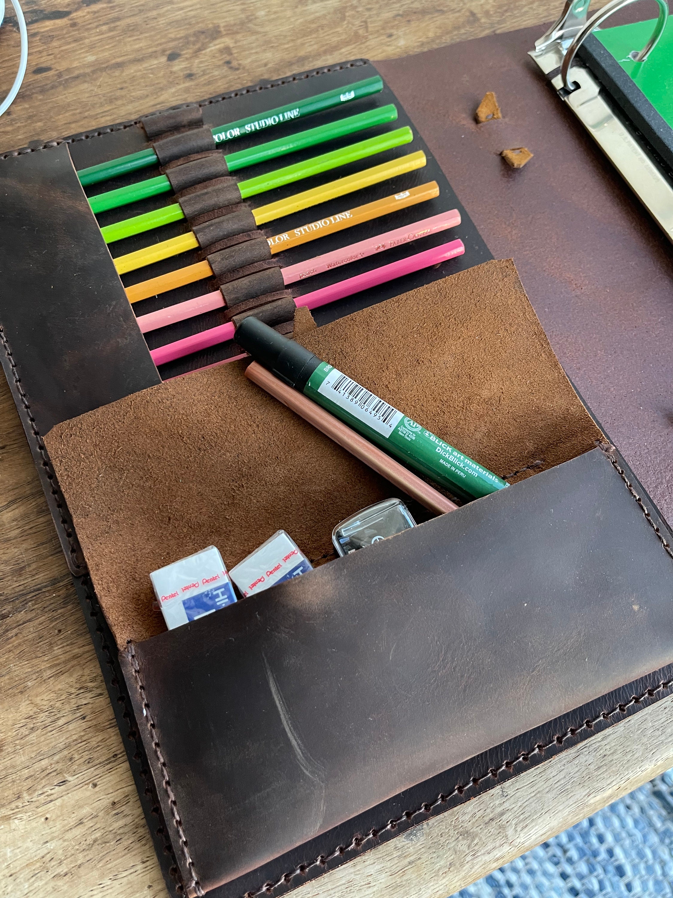 Leather Padfolio, Leather Sketchbook Holder and Pencil Case – Luscious  Leather NYC