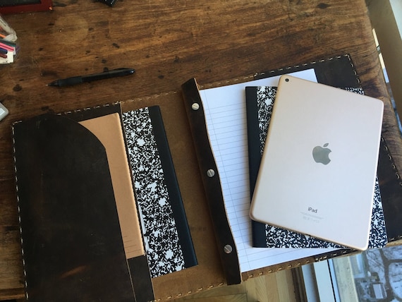 Post binder portfolio, Pocket screw post notebook, Old school leather binder, Custom 3 post binder cover, Retro notebook, Made in NY by hand
