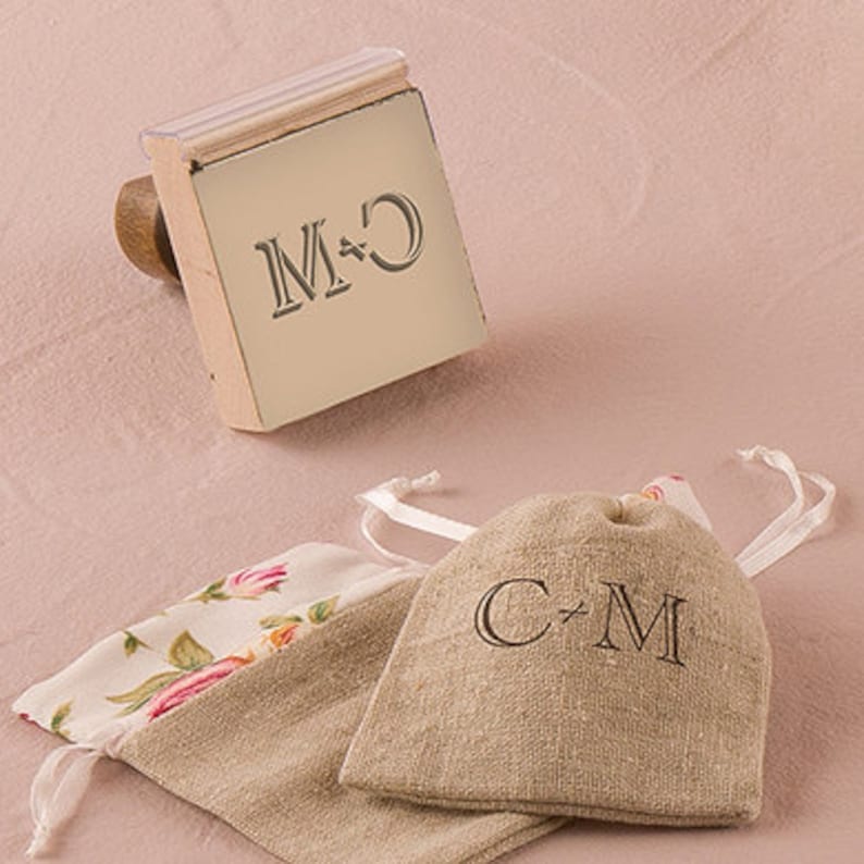 Seed Favor Stamp Custom Wedding Stationery Stamp Save the Date Stamp Wedding Favor Stamp Item 1230 Roman Letter Monogram Rubber Stamp