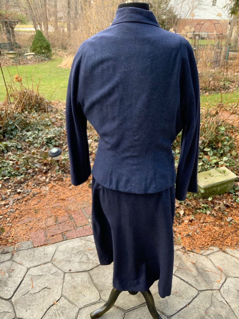 Signed Eisenberg Original 1930s suit in blue heather