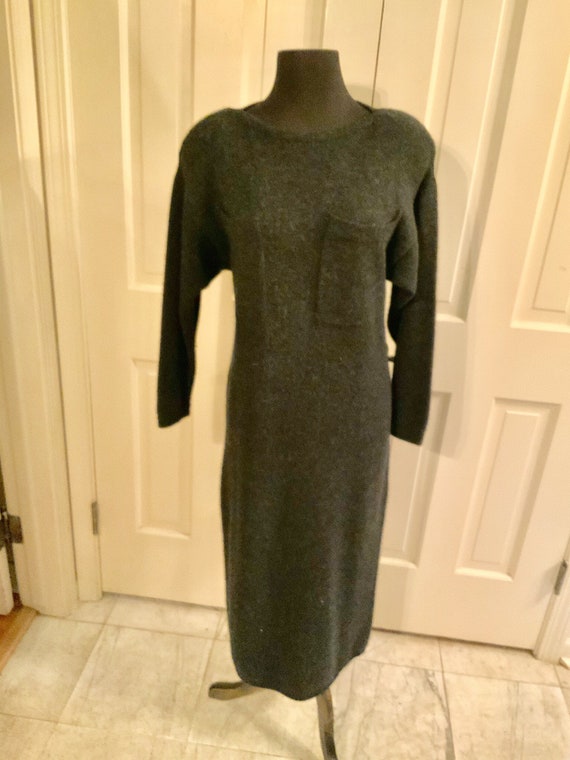 Sweater dress in charcoal grey by St. John for i.m
