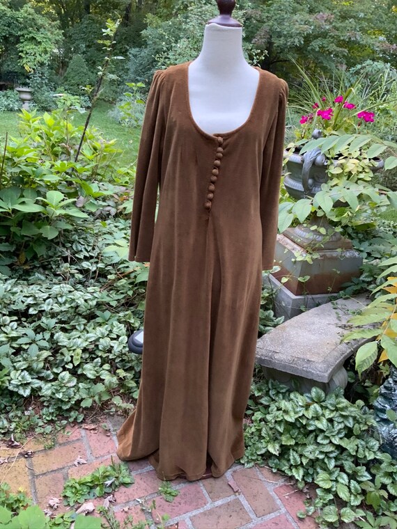 Brown velvet maxi dress from the 70s is sooooo Cher! Gem