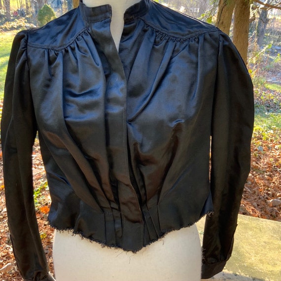 Black satin Victorian blouse