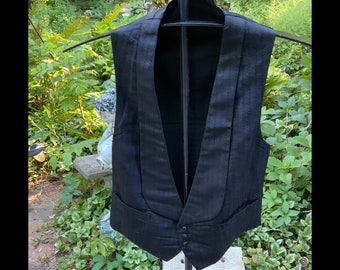 Gentlemen's Edwardian, tuxedo vest with subtle stripes