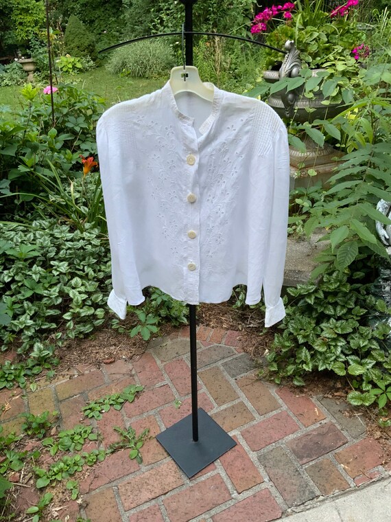 Victorian eyelet linen blouse