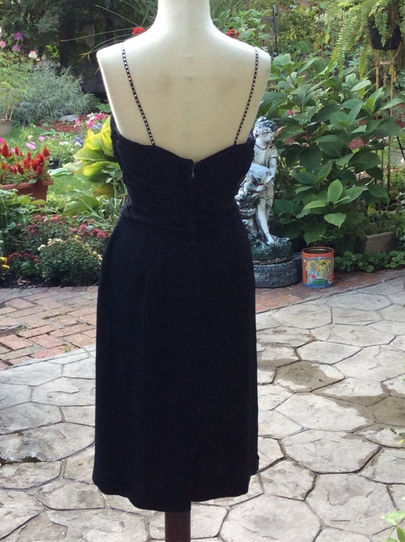 SALE Black Chiffon 1960'S Silk Chiffon Sheath Wit… - image 3