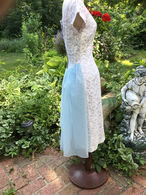 A Sylvia Ann Blue And White Dress - image 4