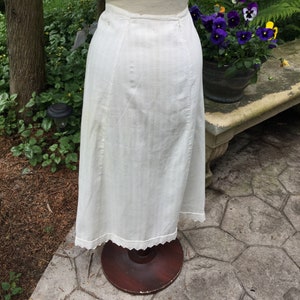 Fine silk patterned slip from 1910 is pretty enough to wear as a skirt