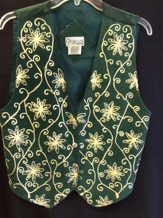 Green suede vest by Cheyenne Autumn