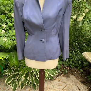 1940s blazer in a lovely periwinkle-blue gabardine from Saks Fifth Avenue