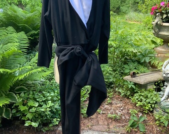 Liz Claiborne wool crepe tuxedo jumpsuit from the 90s