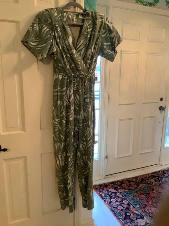 1980s jumpsuit with botanical print by Blondie And