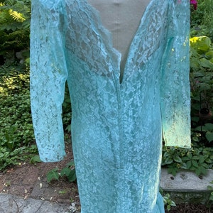 Lace formal in aqua by Bridal Originals image 3