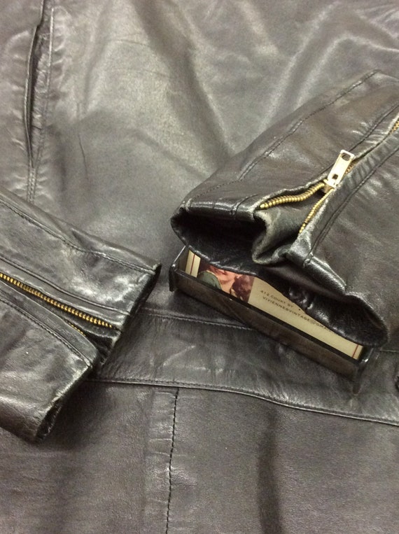 Vintage double-zip leather motorcycle jacket by G… - image 4