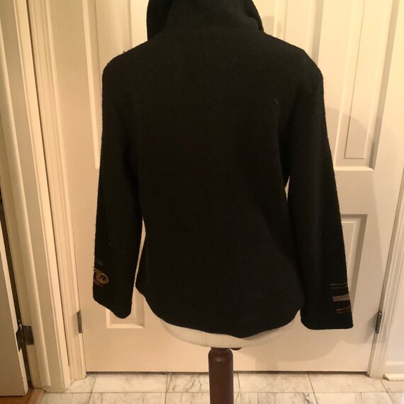 Black wool asymmetrical jacket has character - image 3