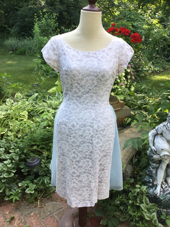 A Sylvia Ann Blue And White Dress - image 2
