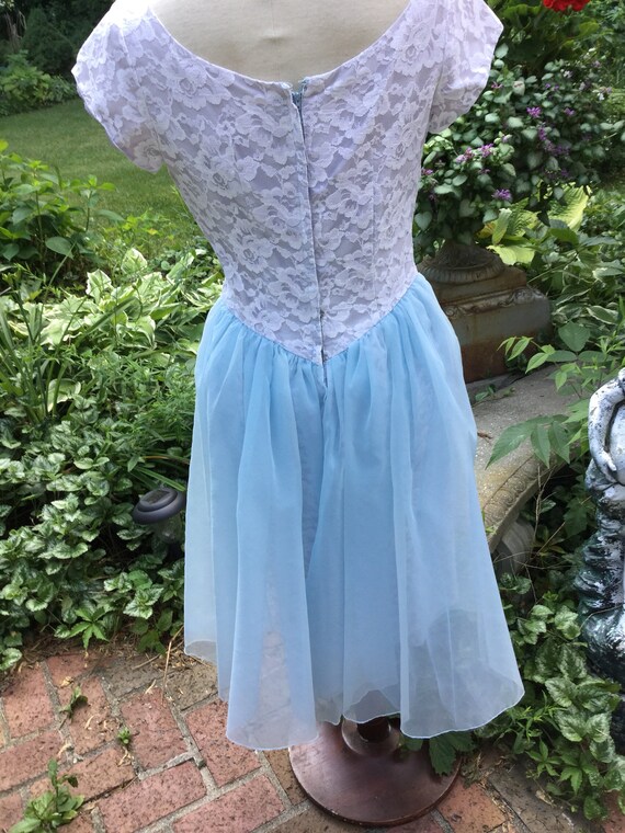 A Sylvia Ann Blue And White Dress - image 3