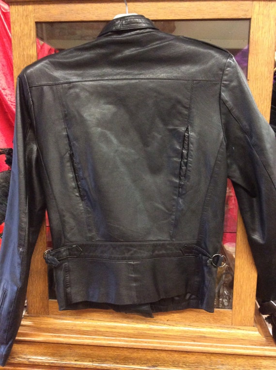 Vintage double-zip leather motorcycle jacket by G… - image 2